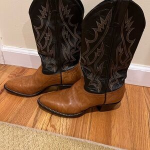 Tony Lama Brown and Black Western Boots